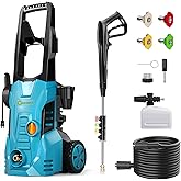 GREENER Electric Pressure Washer, 4500 PSI High Pressure Washer with 23ft Outlet Hose & 4 Quick Nozzles, 2.8GPM Power Washer 