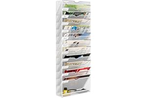 PAG-Mass Hanging Wall File Organizer,13-Tier Desk File Mail Holder, Paper Bill Organization For Office Home School, White