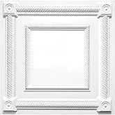 LEVOWAY 12-Pack PVC Drop Ceiling Tiles,24 x 24 inchs | White Drop in, Fire Rated, Waterproof, Light Weight Ceiling Panel Cover 48 Sq.Ft