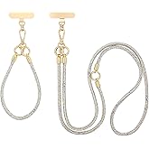 ABJFJE Crystal Phone Lanyard Crossbody & Wrist Strap Phone Strap Crossbody & Wrist Lanyard Anti Theft Phone Strap for Women