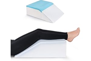 Ebung Leg Elevation Pillow with Memory Foam & Cooling Gel - Elevated Leg Pillows for Sleeping, Blood Circulation, Leg Swelling Relief, and Sciatica Pain Relief - Pillow for Back Pain and Pregnancy