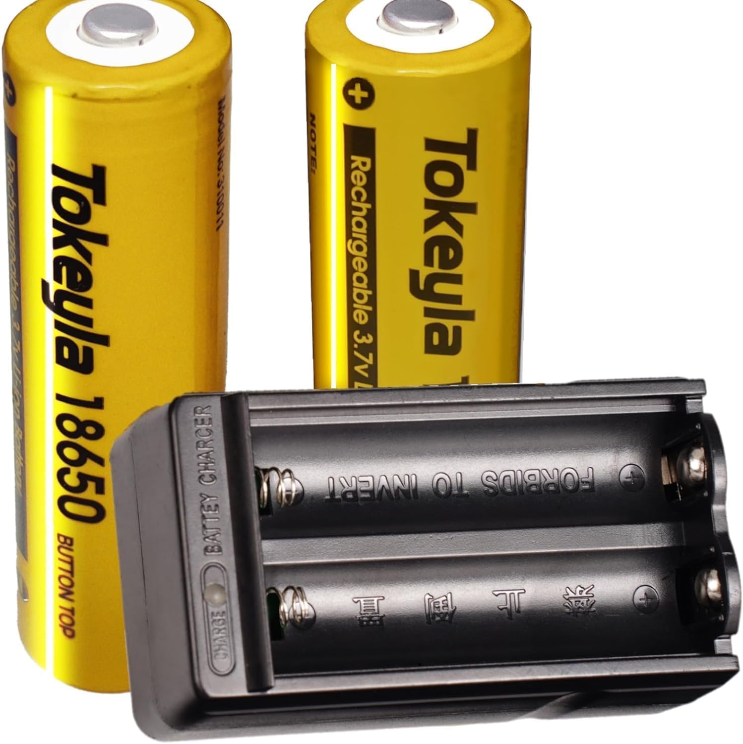 Photo 1 of 2Pcs 1?8?6?5?0 Rechargeable Batter?y W?i?th 18650 Rechargeable Battery Charger,Universal Charger for 18?650 Rechargeable Battery (2Pcs Batte?r?y+Charger)