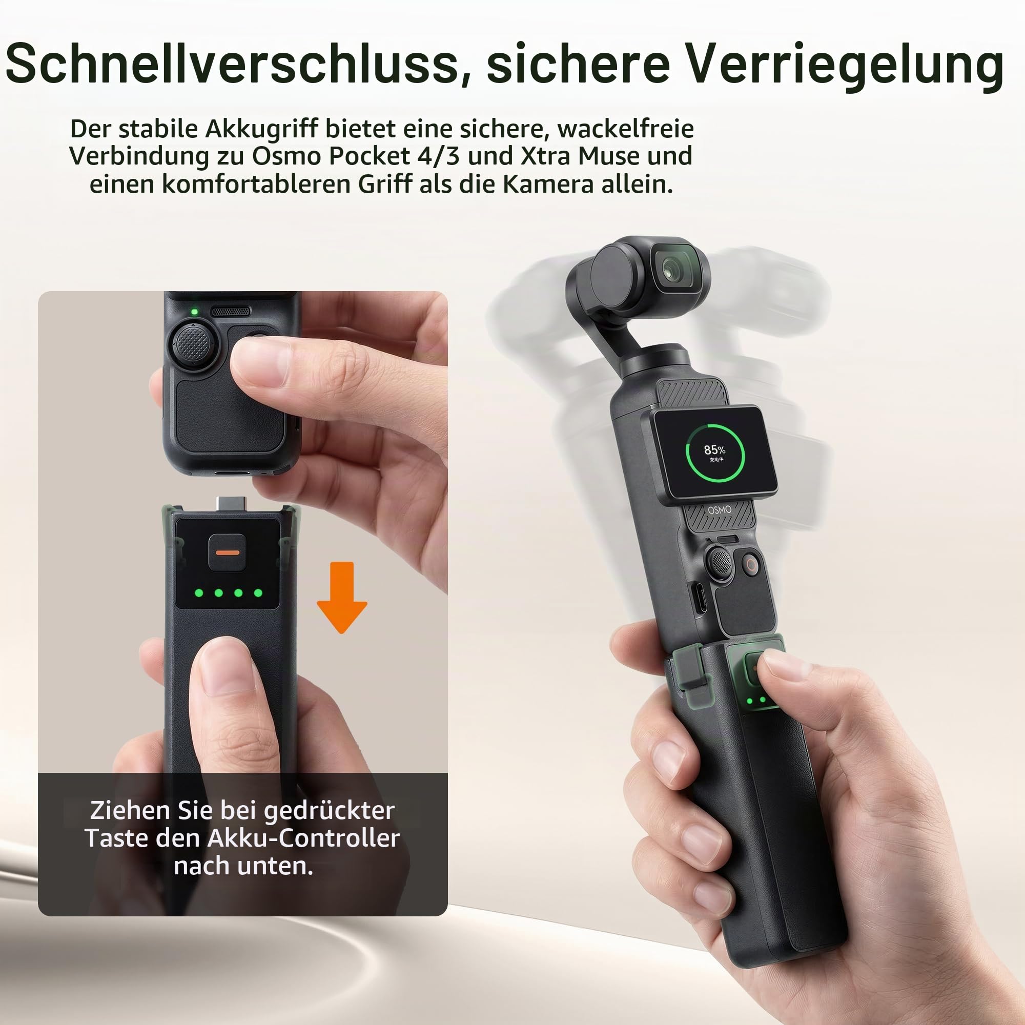 CYNOVA Osmo Pocket 4P Akkugriff für DJI Osmo Pocket 4P 5