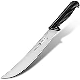 Richlin Butcher Knife,10-Inch Chef Knife Breaking Knife Steak Knife Cimiter Knives,Ultra Sharp Kitchen Knife Made of High Carbon Stainless Steel(Black)