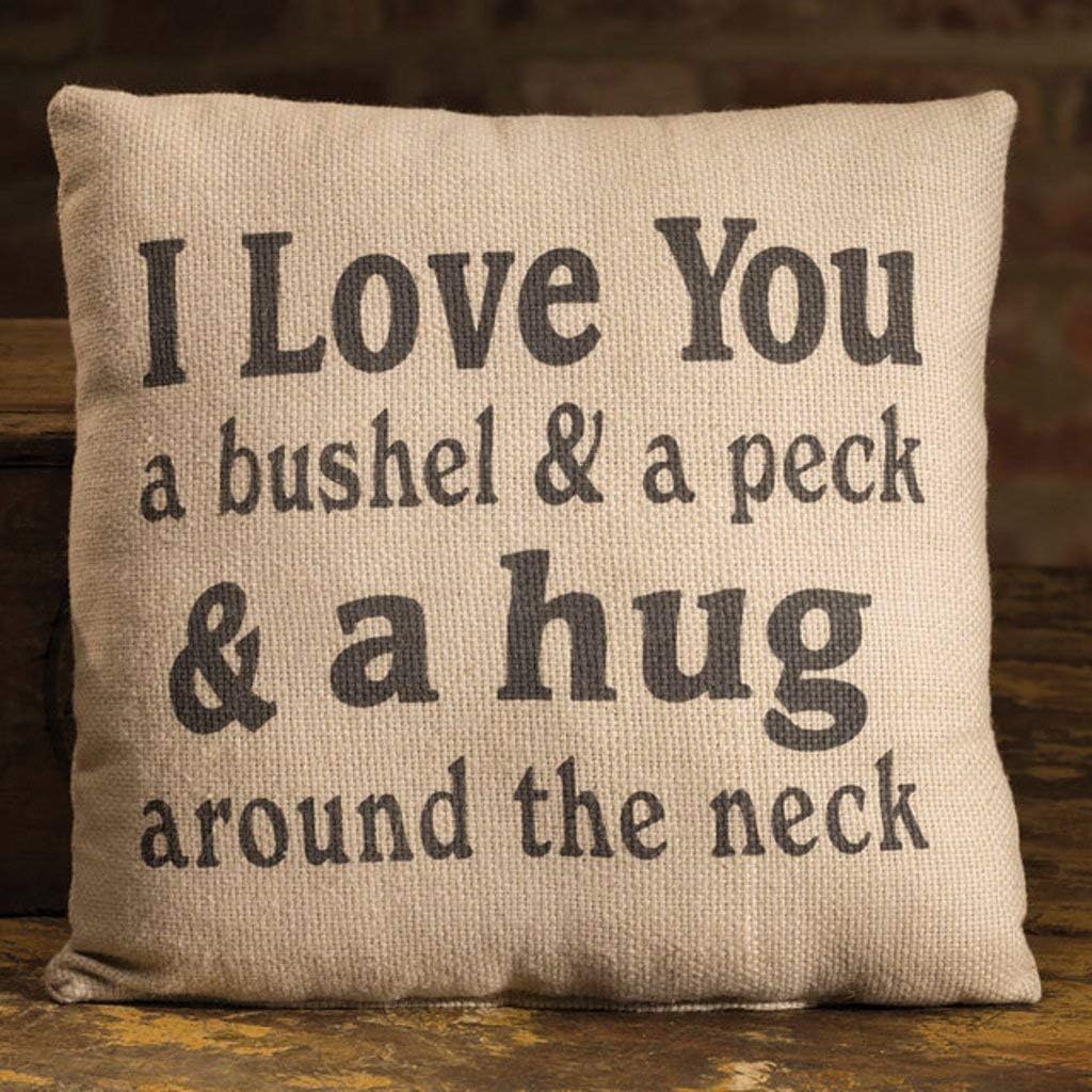 Cotton I Love You A Bushel And Peck 8 X 8 Inch Square Decorative Throw Pillow The Country House Collection Comin18ju018906 Throw Pillows
