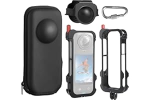 FitStill Aluminum Frame Cage Carrying Hard Shell Travel Storage Case Silicone Lens Cover Protective Only for Insta 360 X4 Ant