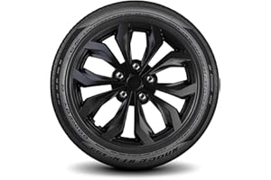 LYDS Spyder GM Gunmetal Gray Universal 15 inch Premium ABS Hubcap Wheel Cover Replacement Set of 4 - GWC-15GM-B