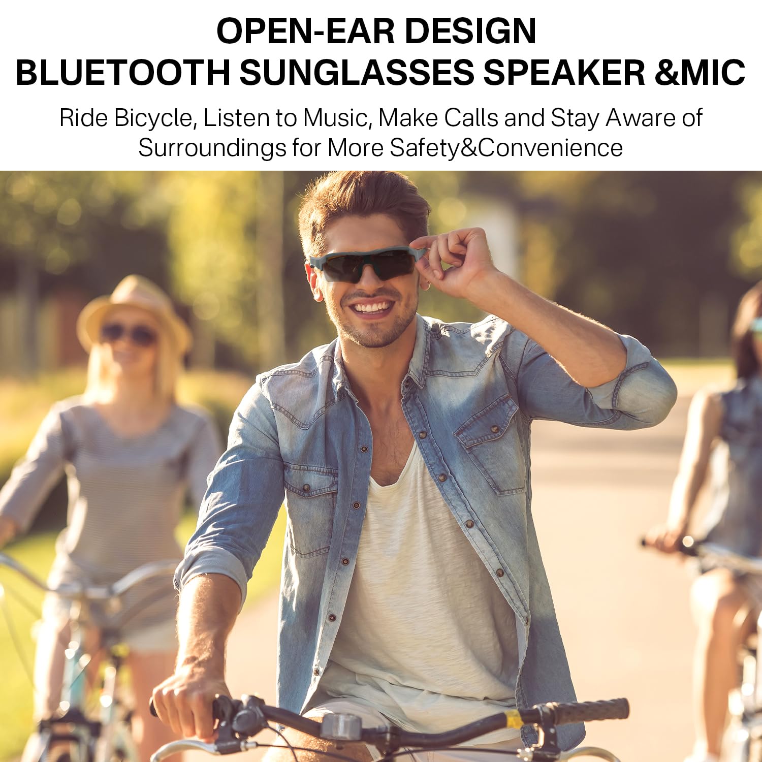 Sports Smart Glasses,Cycling Bluetooth Sunglasses for Men &Women,Open Ear Sound with Mic &Speakers,Touch &Voice Assistant,UV Protection,Polarized lens,Wireless Headphone Sunglasses for Running Fishing