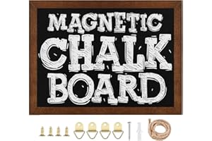 TORASO Chalkboard, Solid Wood Frame Magnetic Chalkboard Sign, Rustic Walnut Wood Framed Chalk Board for Wedding, Kitchen, Bar, Restaurant, Menu & Home Decor, Hanging Chalkboards, 12" x 16"(BN-3040)