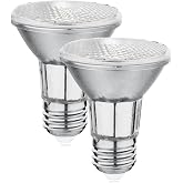 PAR20 7W LED Range Hood Light,E26 120V Dimmable Warm White 595lm, Waterproof IP65, Replacement 50W Halogen Cup. Spot Bulbs for Kitchen Appliances, Track Lighting, Outdoor Landscaping 2 Pack