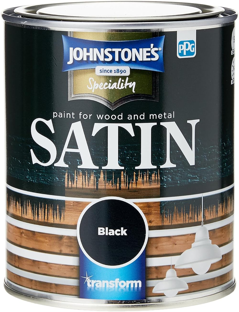 Johnstone's Satin Black 750 ml Wood Metal Finish