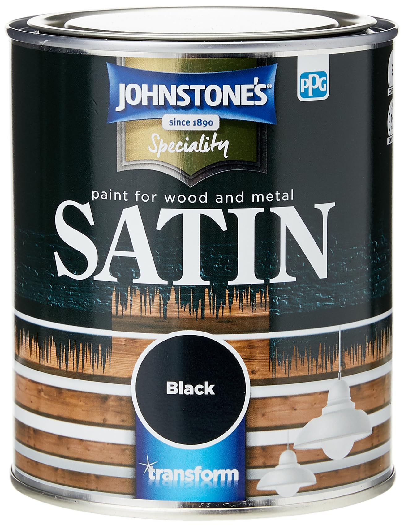 Johnstone's 307961 Satin Black, 750 ml