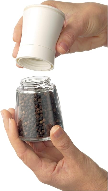 Trend - Molinillo Cerámio de Especias 14cm, Apto para lavavajillas, Cristal, Tapa Color Negro