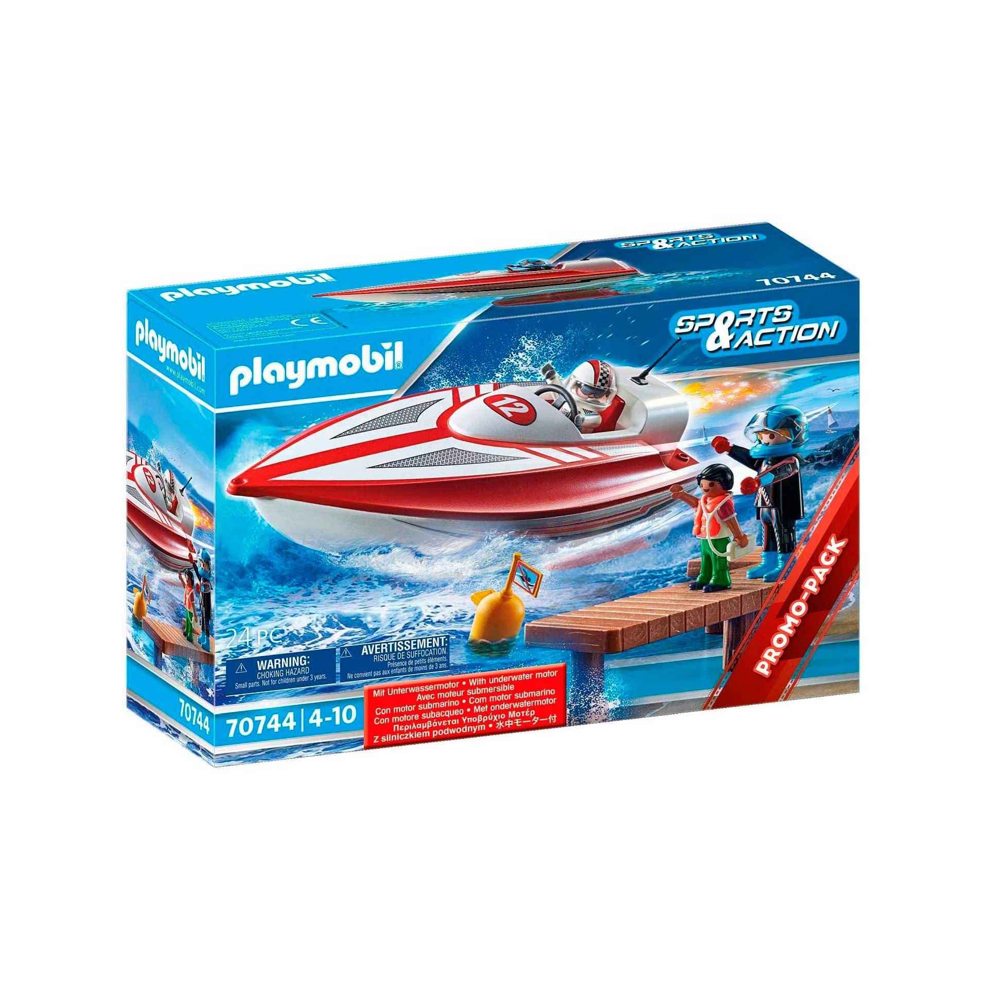 PLAYMOBIL Sports & Action 70744 Speed Boot with Underwater Motor, Floating, 4 Years and Above