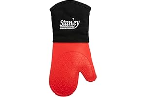 Stanley Home Products Silicone Oven Glove – Hand & Arm Protection – Hottest Plates, Pans & Dishes – Heat Protection Barbecue Mitt – Insulated Interior for Comfort (1)