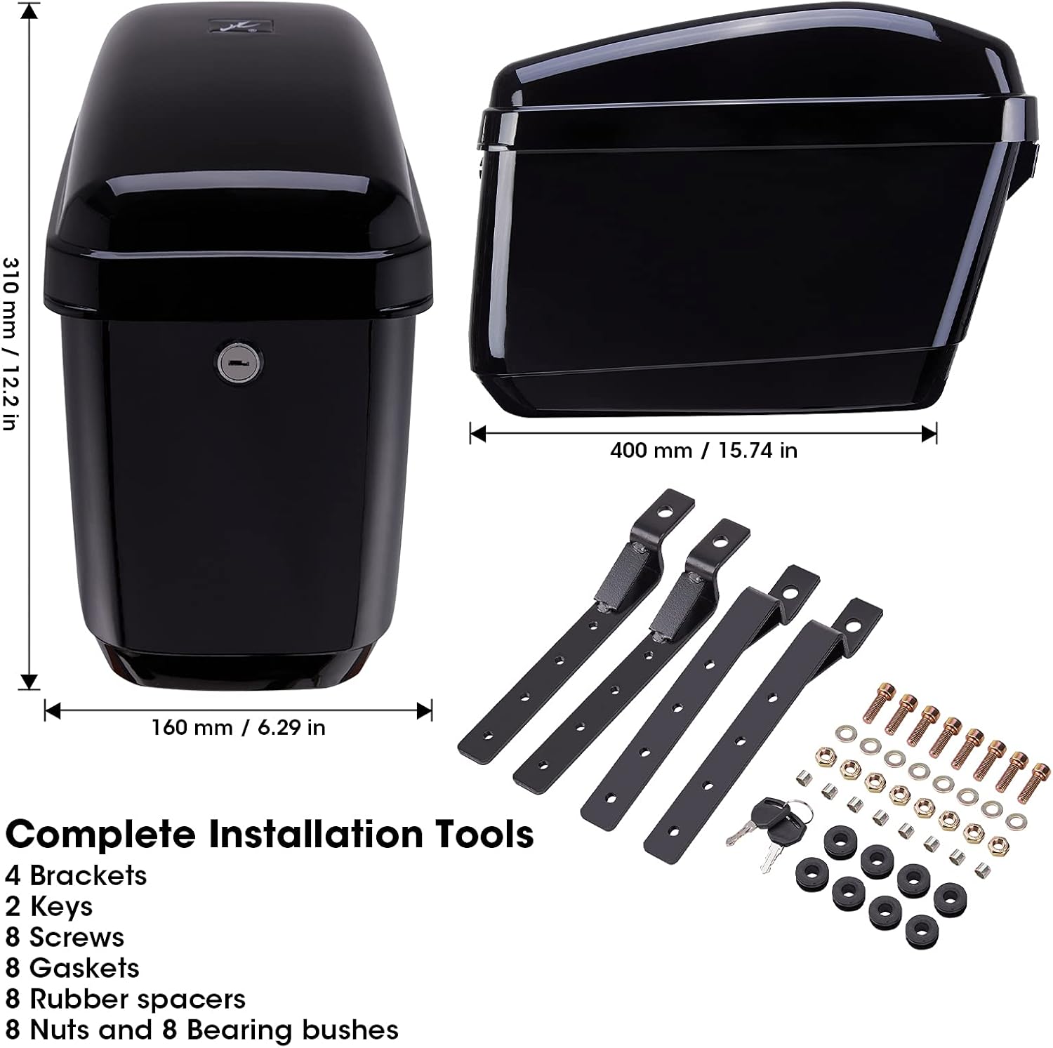 Motorcycle Hard Saddlebags Saddle Bags compatible with vulcan 800 900 Vstar 650 1100 1300 Softail with Mounting Kits: Automotive