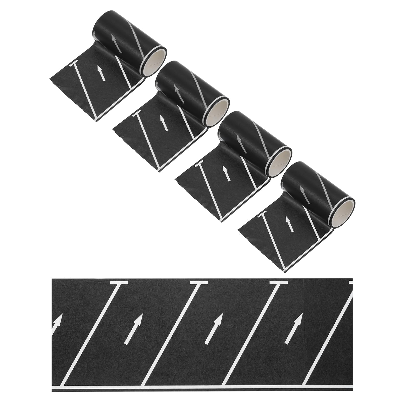 PATIKIL 40ft Car Track Tape Traffic Washi Tape Highway Train for DIY Craft Art Journal Scrapbook Planner Style 10, Black