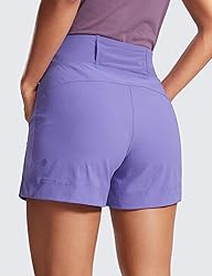 CRZ YOGA Women's Lightweight Mid Rise Hiking Shorts