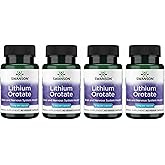 Swanson Lithium Orotate Antioxidant Mood Emotional Wellness Behavior Memory Support Supplement 5 mg 60 Veggie Capsules (Elemental Lithium) 4 Pack