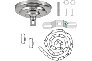 SHENGQINGTOP Heavy Duty Light Fixture Canopy Kit 5.3 Inches Diameter & 5.9 Feet Chain Ceiling Mounting Hardware for Pendant Light, Chandelier or Swag Light Fixtures, Chrome