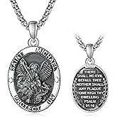 ADMETUS Sterling Silver Saint St Michael The Archangel Necklace Mens Amult Pendant Medal Protection Jewelry Religious Gifts for Men