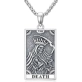 LEECCI Skull/Skeleton Memento Mori Necklace 925 Sterling Silver Skull/Skeleton Pendant Hourglass Necklace Skull/Skeleton Jewelry for Men Women