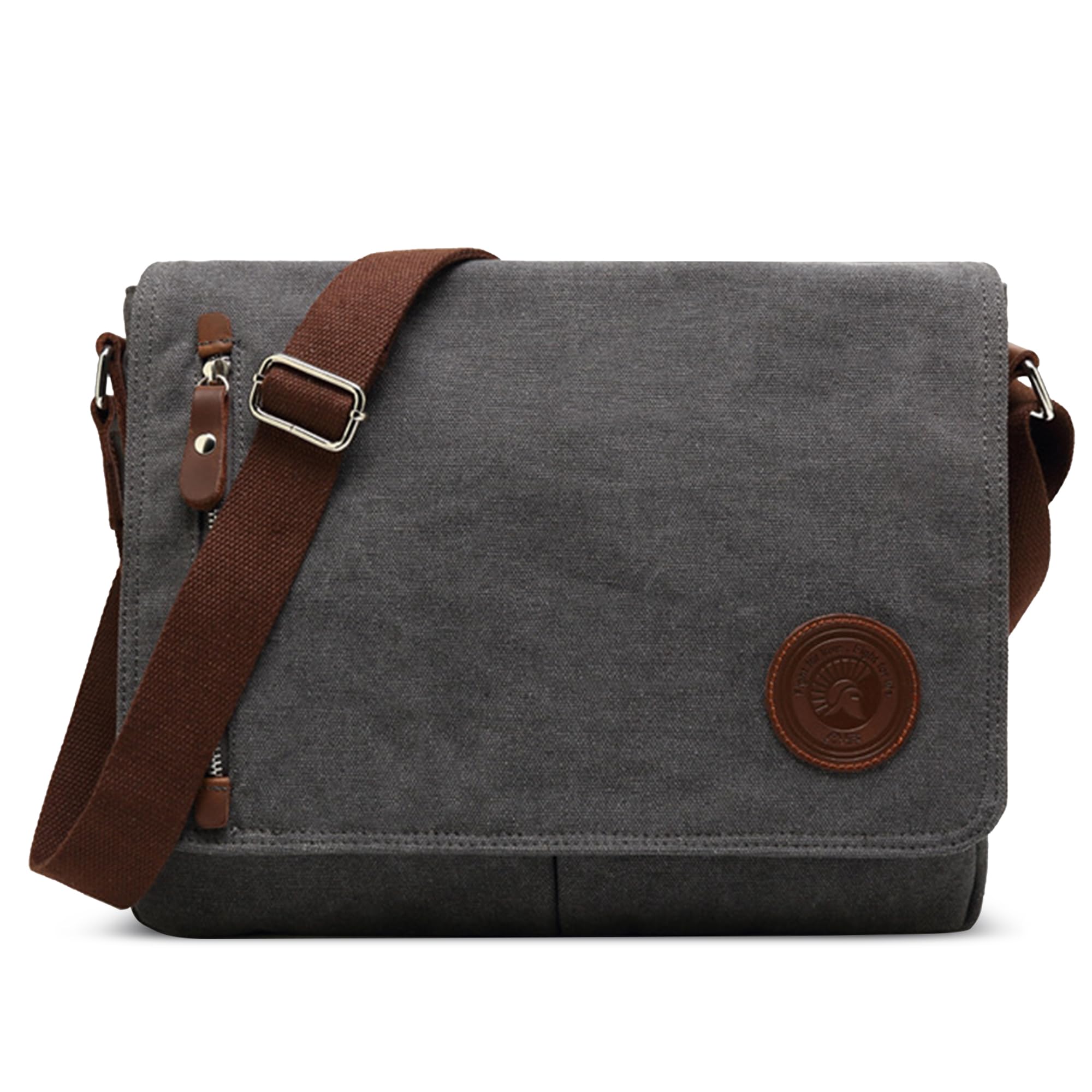 DORRISO Men Messenger Bags Fashion Shoulder Bag Satchel Briefcase Bag Satchel College Bag Schoolbag Bookbag for Work Travel Casual Daily Canvas Shoulder Bag Gray