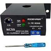 Current Sensing Relay AC Current Sensing Switch 0-50A Normally Closed Current Sensor Monitoring Relay (NC50)