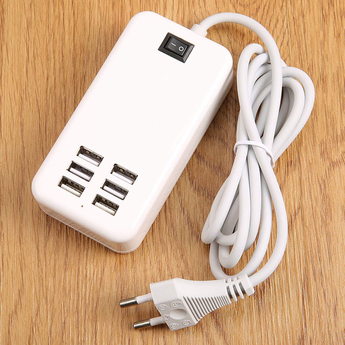 NoyoKere Cargador USB Universal de 6 Puertos para iPhone iPad iPad Samsung con Carga múltiple de Pared Adaptador de Enchufe de 5V / 3A UE