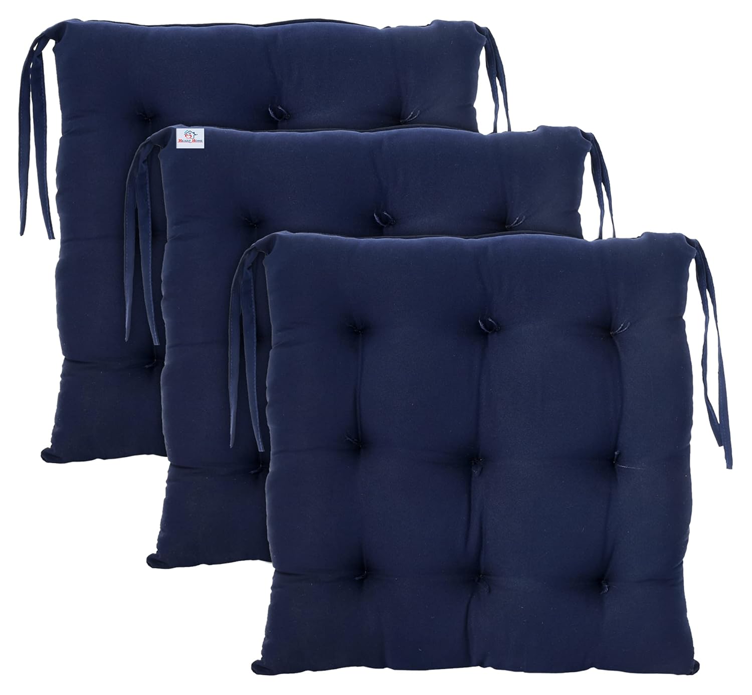 Heart Home Microfiber Square Chair Pad Seat Cushion for Car Pad, Office