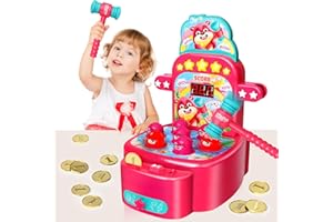 Yerloa Whack Game for Toddlers 2 3 4 5 Year Old Boy Girl Kids Easter Birthday Gift, Toys for Ages 2-4 4-6 Learning Interactive Educational Cause and Effect Toys with 2 Hammers, Music & Light