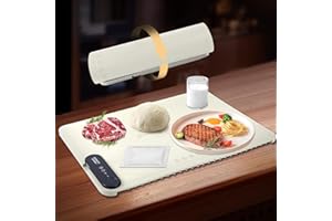 ANTARCTIC HOTSPOT Revolutionary Rollable Full Surface Heating Warming Mat for Food Party Buffet Daily Use, Portable Electric Silicone Defrosting Tray, Hot Plate Keep Food Warm (Beige)