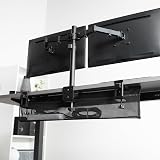 VIVO 91cm Under Desk Mesh Cable Net Organizer Clamp-on Wire Management Black view 4