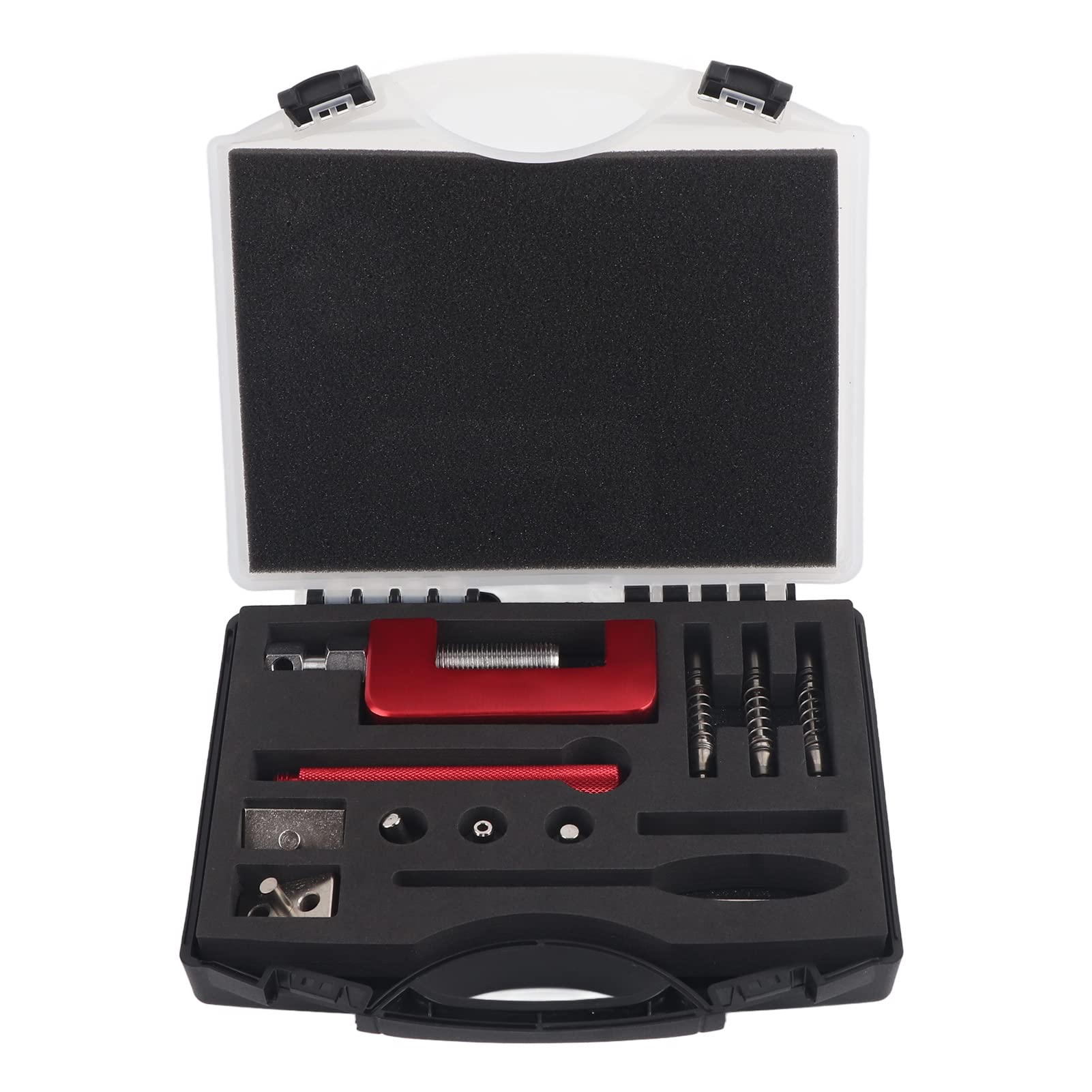 Kelepu 12 Pcs Motorcycle Chain Cutter Rivet Tool Set, Alloy Steel Universal Motorcycle Chain Cutter Breaker Riveting Tool Set with Storage Box, Chain Breaker Riveting Tool Kit for ATV Dirt Bike