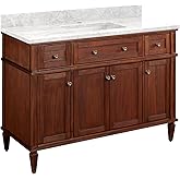 Signature Hardware 464849 Elmdale 48" Free Standing Single Vanity Cabinet Set with Mahogany Cabinet, Vanity Top and Rectangul