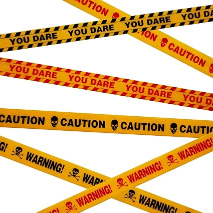 Amazon Com Shappy 6 Pieces Halloween Caution Tapes Yellow Halloween Warning Tape Barricade Tape For Halloween Party Decorate Danger Areas Toys Games