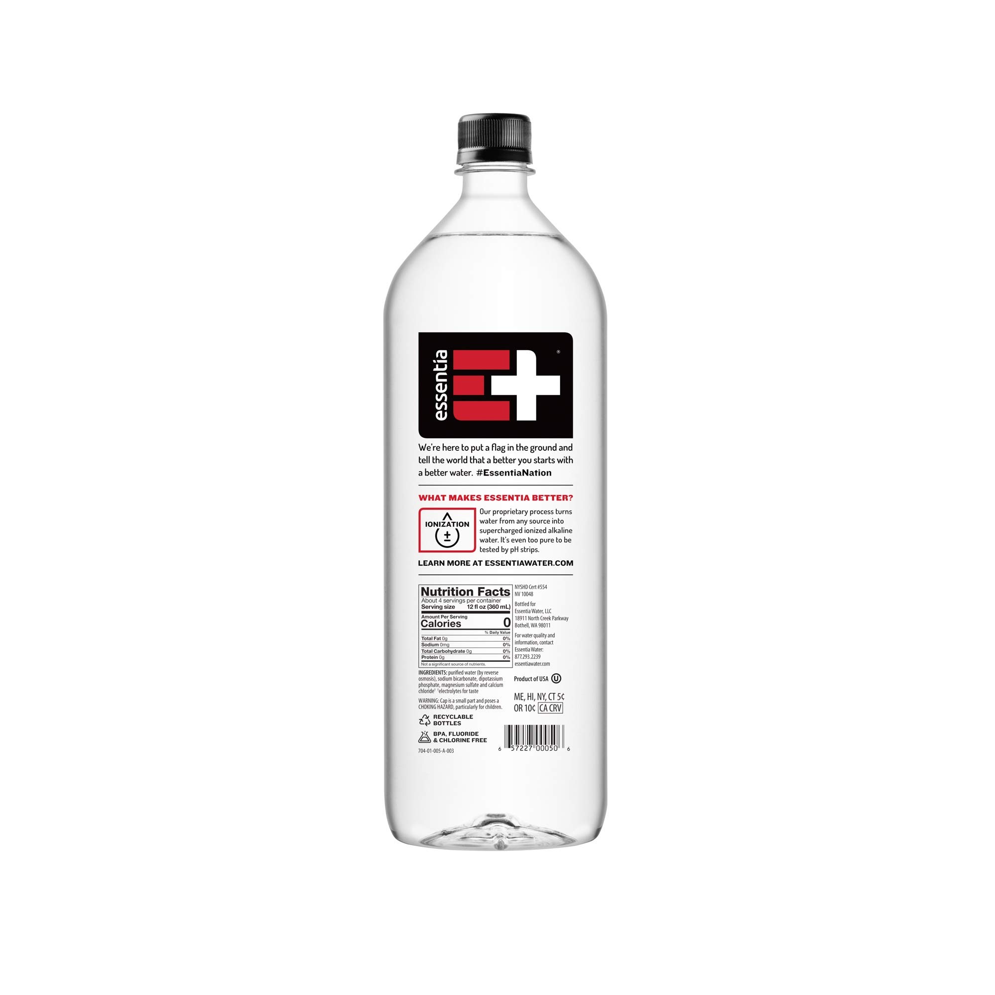 Essentia Water; 1.5Liter Bottles; 12 Pack; Ionized and Alkaline