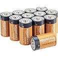 Amazon Basics 12 Pack D Cell All-Purpose Alkaline Batteries, 5-Year Shelf Life, Easy to Open Value Pack