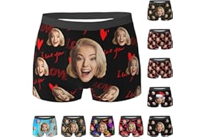Custom Photo Face Boxers Shorts Personalized Mens Boyfriend Husband Boxer Briefs Underpants Gifts for Valentines Day