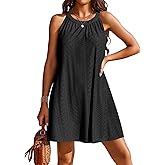 AI'MAGE Womens Swimsuit Cover Up Hollow Out Crochet Coverups Sleeveless Beach Dress Tank Bikini Cover Ups S-3XL