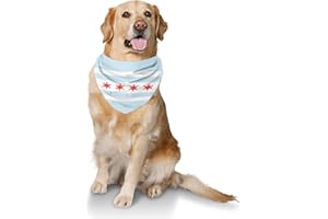 AVASEE Chicago Flag Dog Bandana - Large Dog Bandana - 22 in. x 22 in. Square