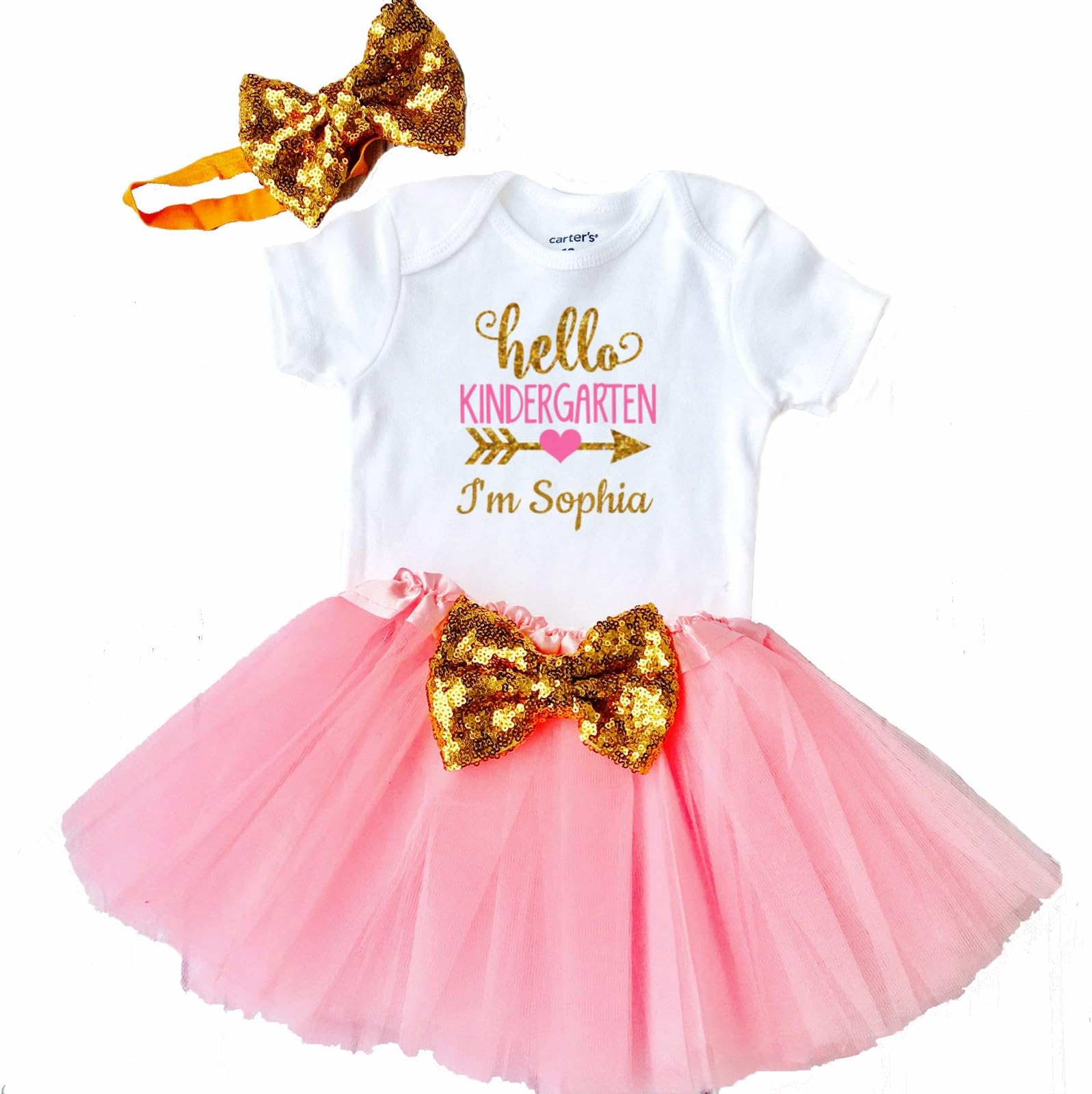 Funmunchkins First Day of Kindergarten Outfit Hello Kindergarten Shirt - Personalized