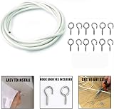 DIVCHI Net Curtain Wire Set 3m with 6 Eyes & 6 Hooks White Premium Wire view 2