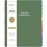 2026 Planner - 2026 Monthly Planner, JAN 2026-DEC 2026, Monthly Planner/Calendar 2026 with Colorful Tabs, 2026 Calendar Planner for Daily Organizing - Waterproof Cover (8" x10", 12 Month Pages & Notes, Moss green)