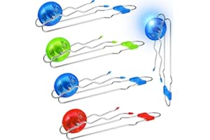 Gejoy 4 Pcs Easter Basket Stuffers Retro Magnetic Gyro Wheels Vintage Light up Gyroscope Rail Twirler Easter Gravity Sensory Toys for Kids(Wave Style,Multi Color)