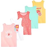 Garanimals Baby &amp; Toddler Girl Tank Top, Size 0-6T, Multi-Pack | Everyday Machine-Washable Kid's Clothes, Kid's Sleeveless Tees, Comfortable Everyday Outfits, OEKO-TEX Standard 100 Certified