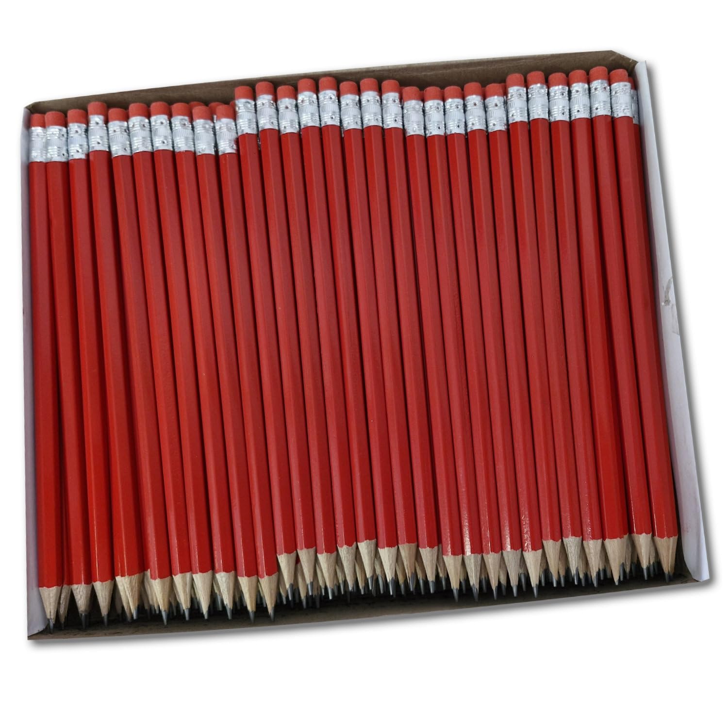 Essential Arts 144 Office HB with Eraser Wooden Drawing and Sketching Pencils for School Classroom, Business and DIY – Class Pack Hexagonal Graphite Pencils