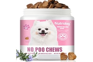 No Poo Chews for Dogs - 120 Ct Chicken Flavor - Coprophagia & Stool Eating Deterrent with Probiotics, Digestive Enzymes & Bre