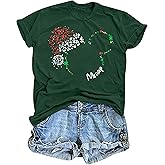 Christmas Shirts for Women Merry Christmas Tshirt Xmas Graphic Print Tee Tops Blouse Gifts