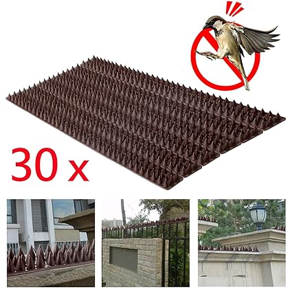 Forever Speed Lot Taubenabwehr Vogelabwehr Spikes Spatzenabwehr Taubenspikes Stacheln Braun 49 x 4,5 x 1,7 cm (L x B x H) (30